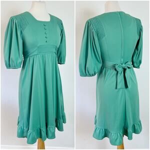 Vintage 60s / 70s Turquoise Mini‎ Dress // Size XS